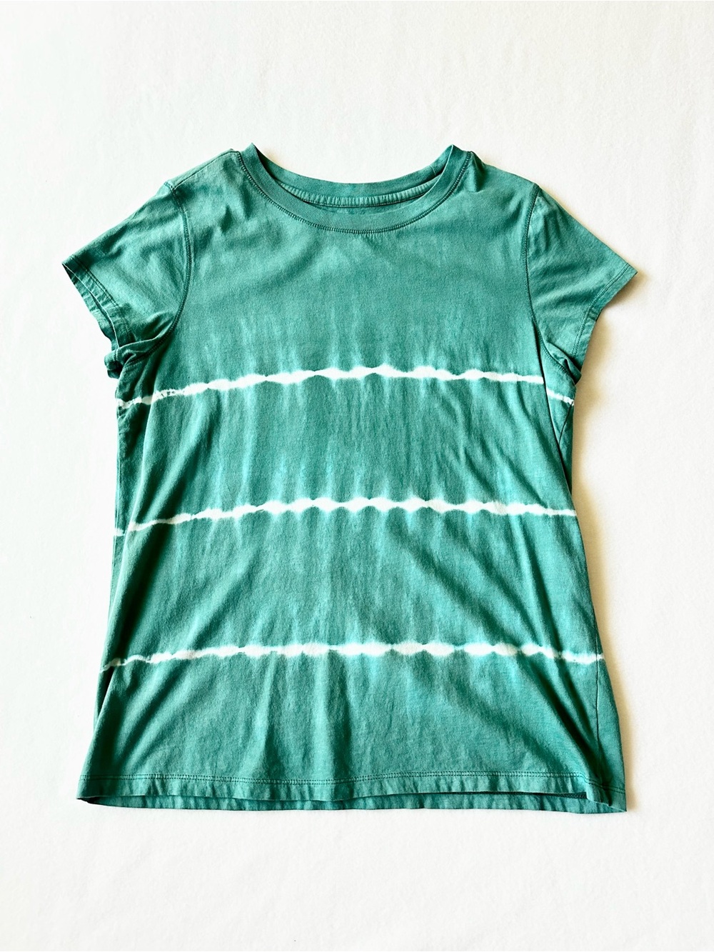 Universal Thread Women Tie Dye Tee Large Teal Blue Short Sleeve 100% Cotton